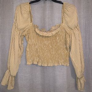 Yellow cropped blouse